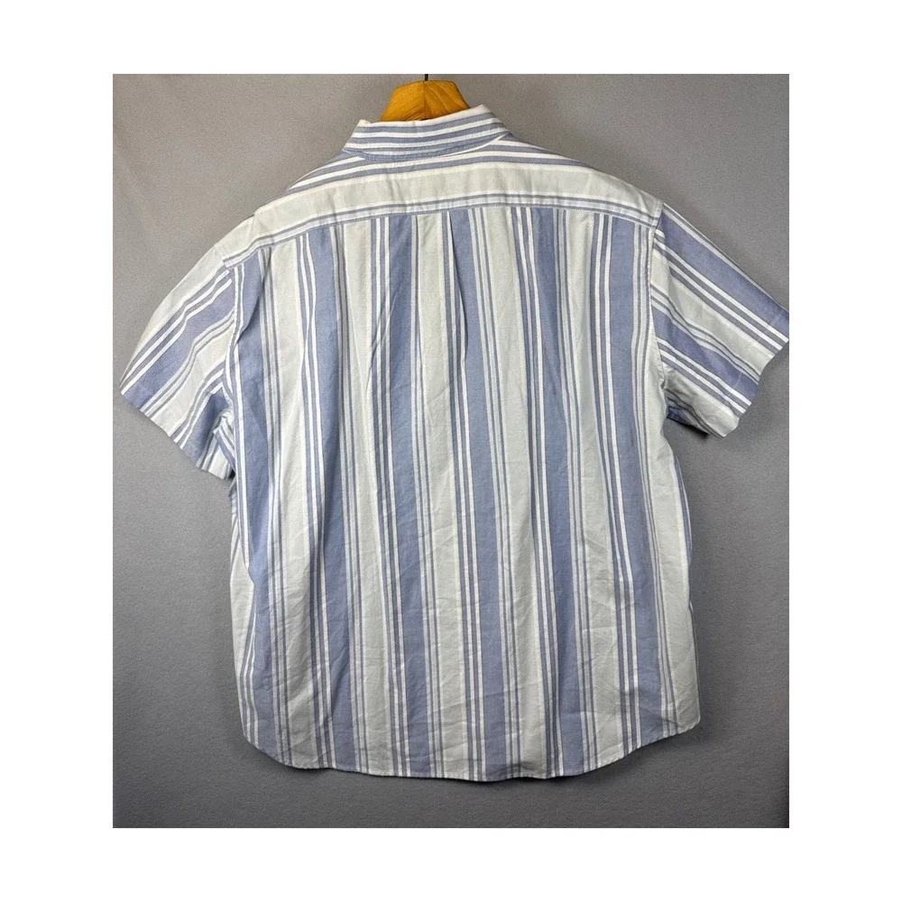 NWT J. Crew American Pima Cotton Striped Short Sleeve Button Down Shirt Men XXXL